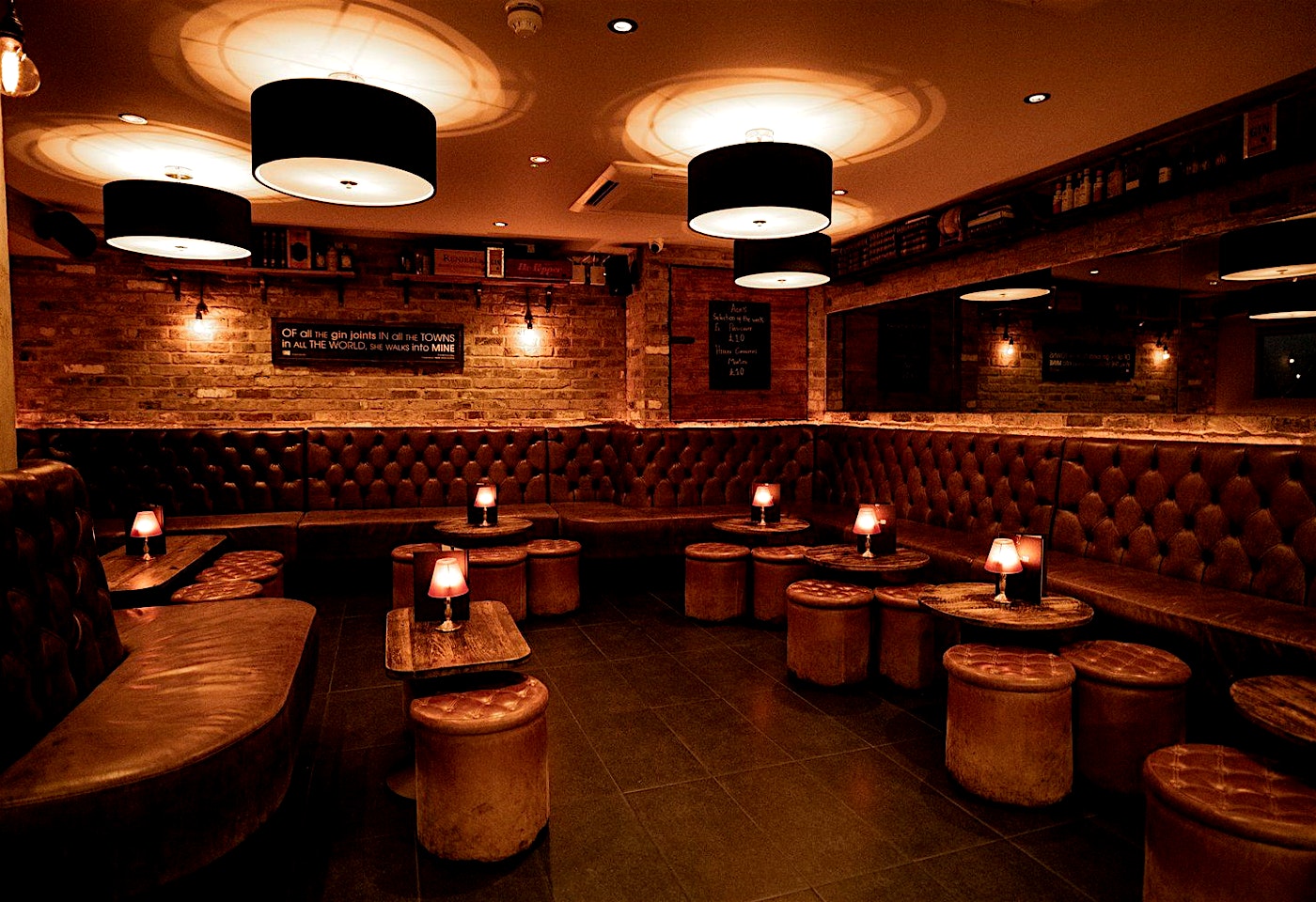 interior of two one four cocktail bar in bermondsey london