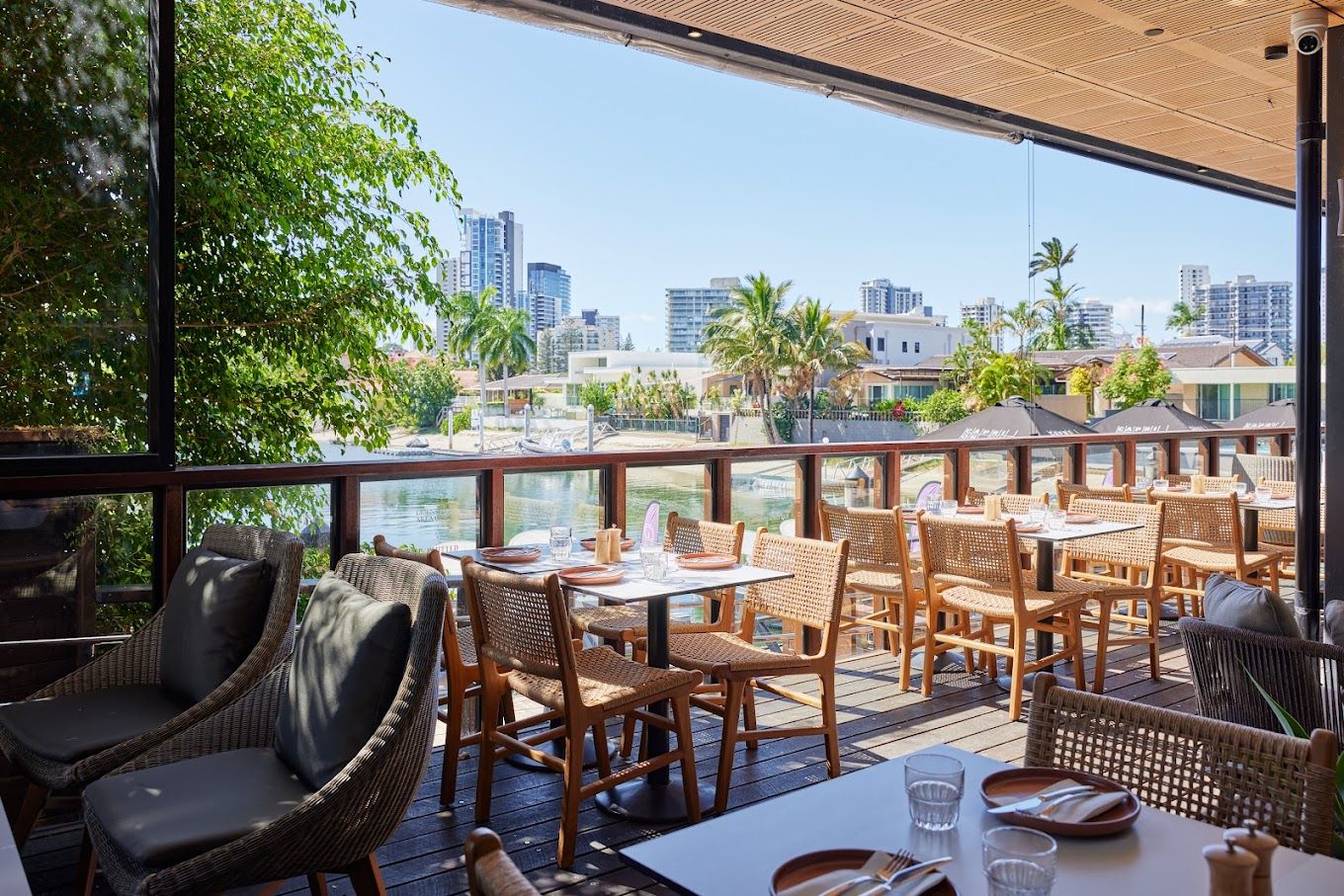 Isla Cantina Surfers Paradise | View of Outdoor Seating and Skyline | Venue Hire Gold Coast | 3