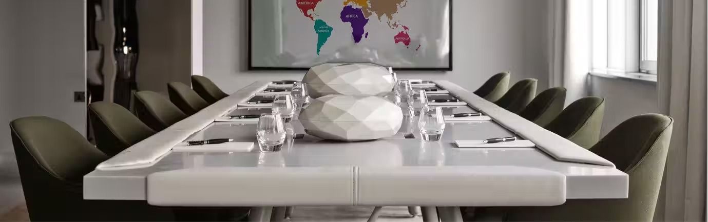 A meeting room in a Kings Cross hotel, London