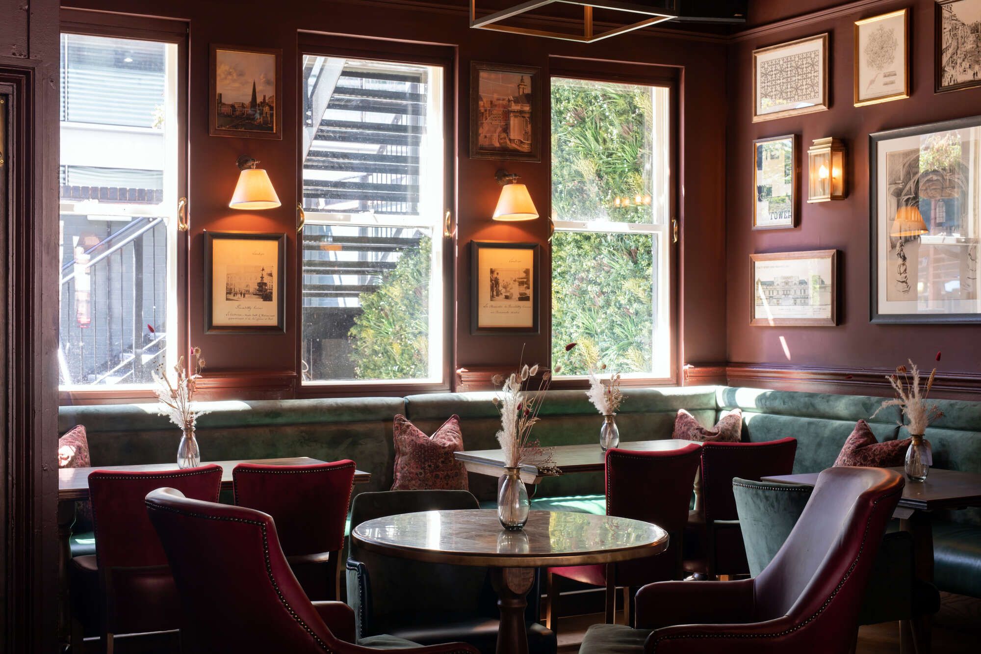 A cosy area in the London pub 'The Phoenix' near Victoria train station