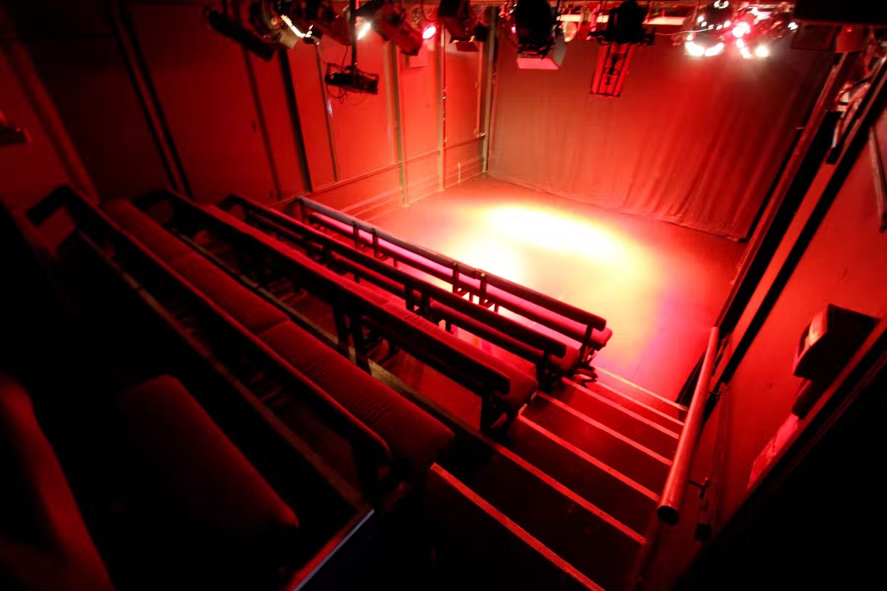 The black box rehearsal theatre space at Etcetera, north London