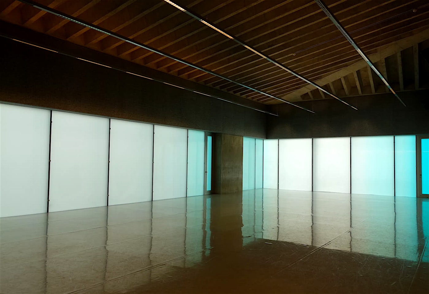 Interior of one of the Laban Building's many rehearsal studios, near Deptford, south-east London