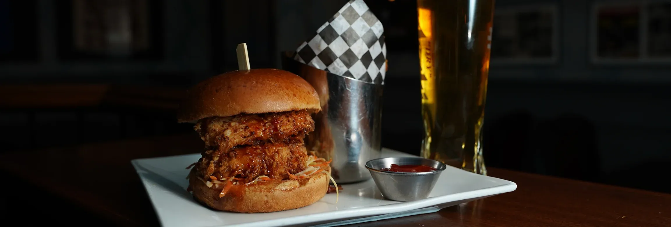 Food at Pig n' Whistle, a sports bar in NYC. 