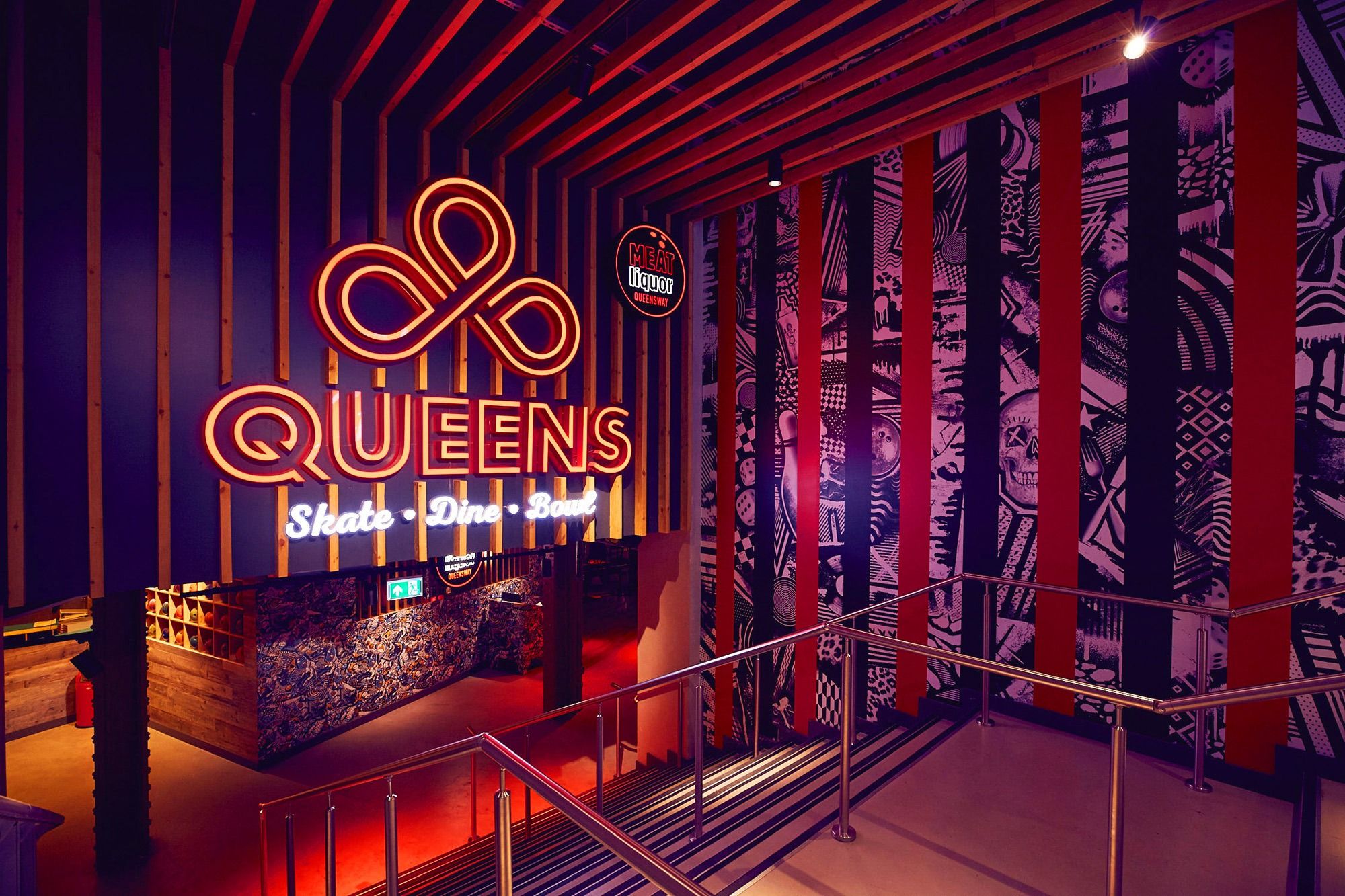 Skate, dine, bowl: QUEENS1