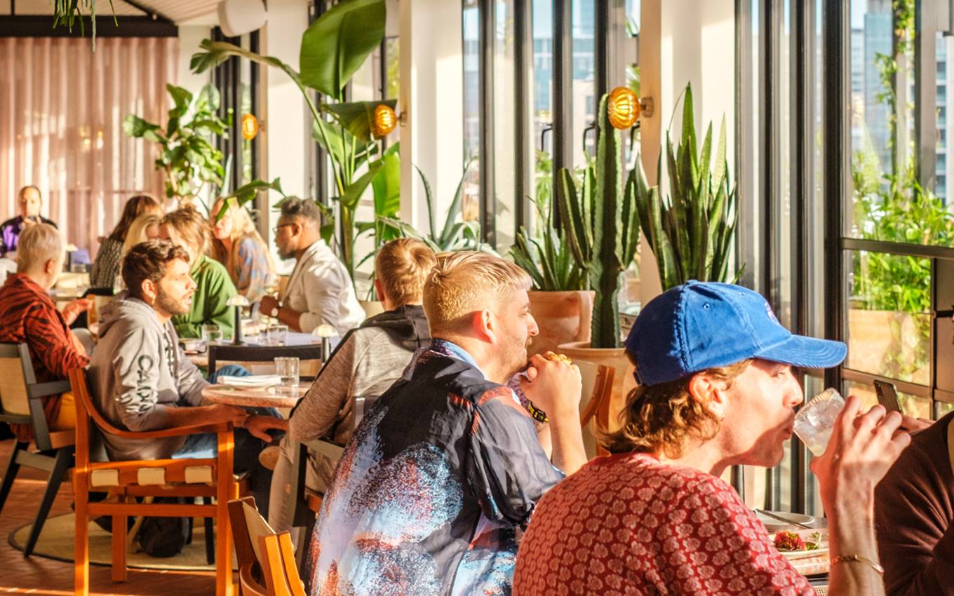 Brunch at the East London rooftop bar at 100 Shoreditch