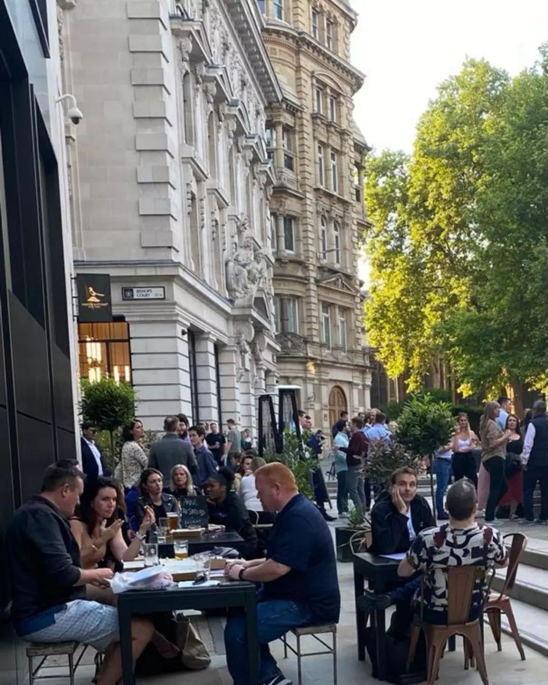 The outdoor terrace at St Pauls bar Magpie and Stump, specialising in craft beer
