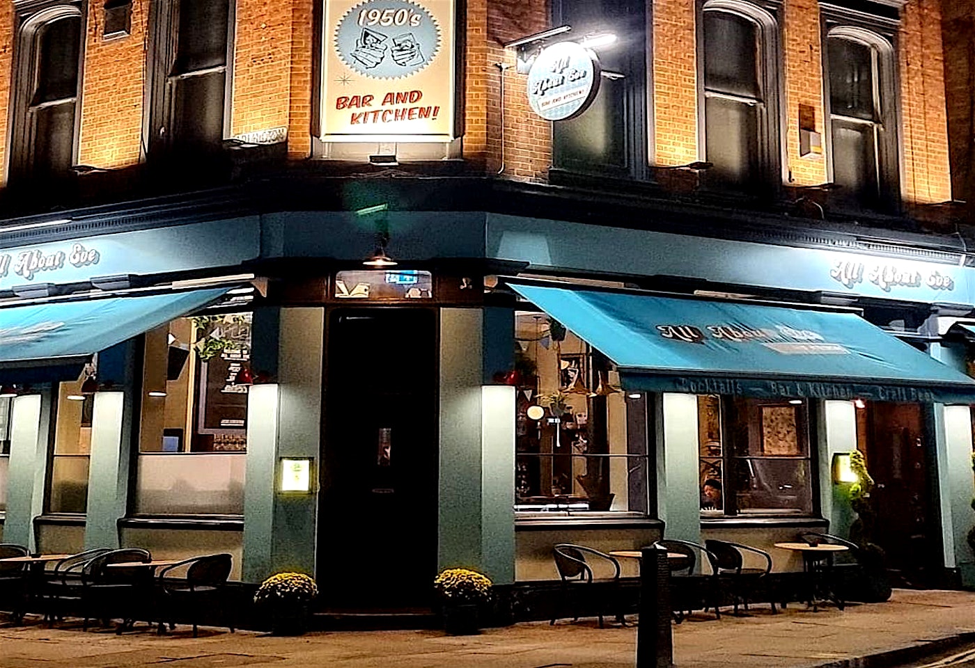 exterior of all about eve cocktail bar camden in camden town london