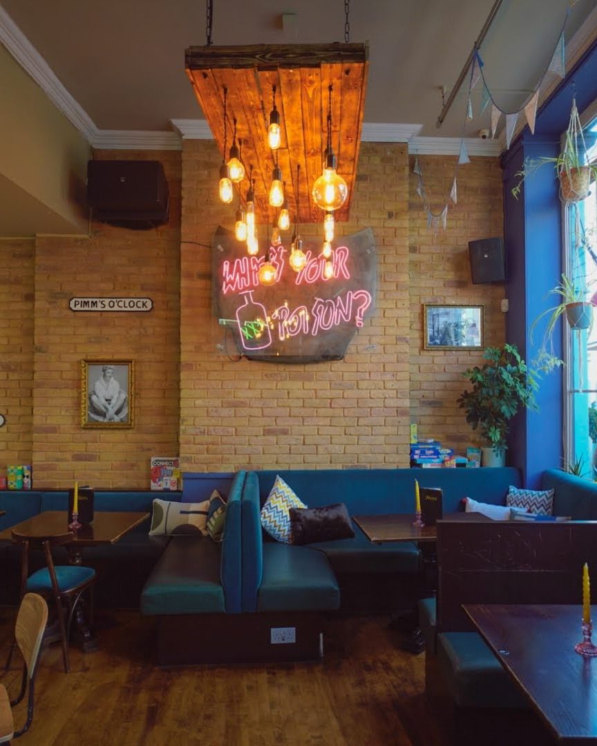 interior of all about eve cocktail bar camden in camden town london