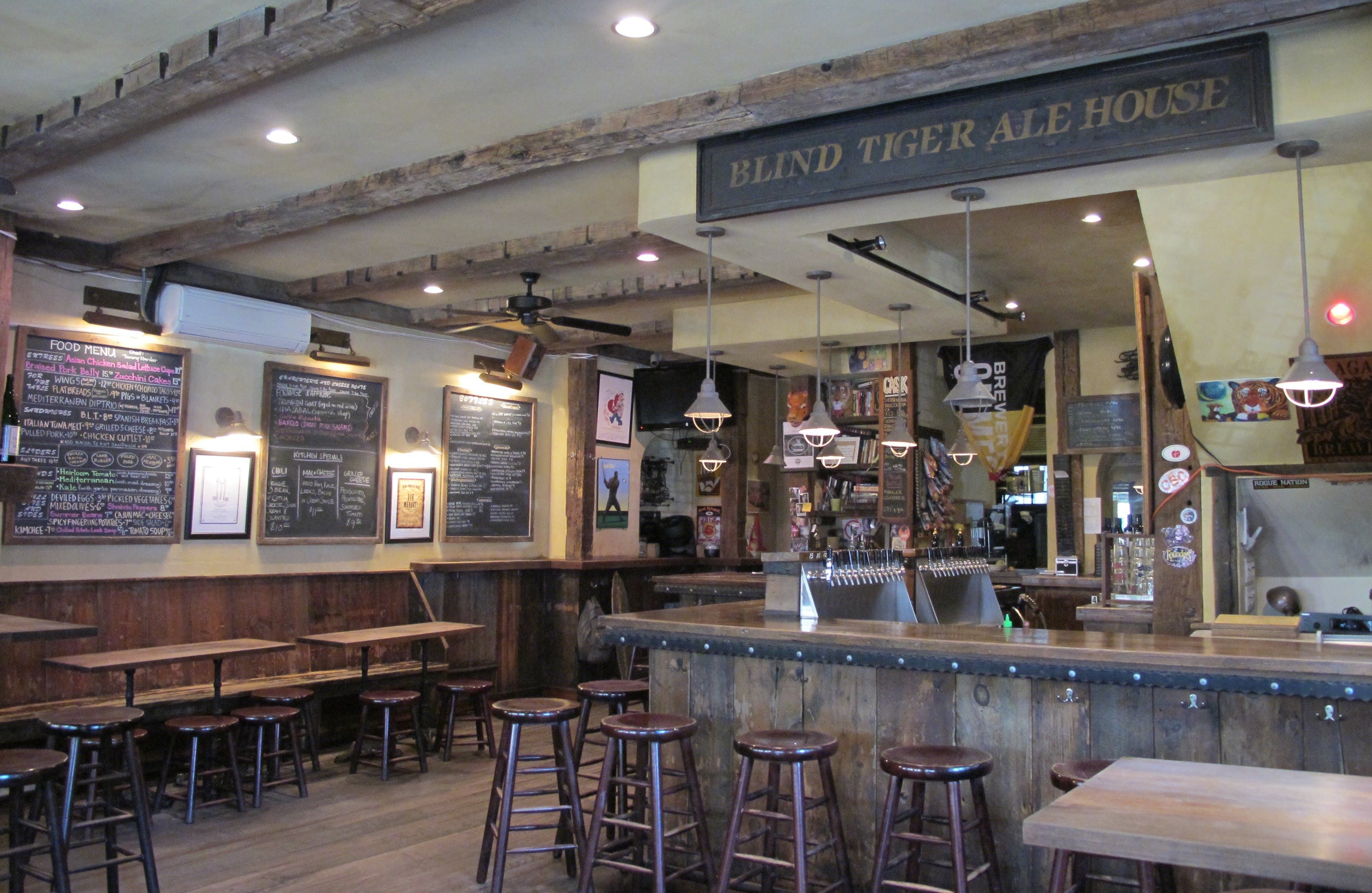 interior of blind tiger west village bar nyc