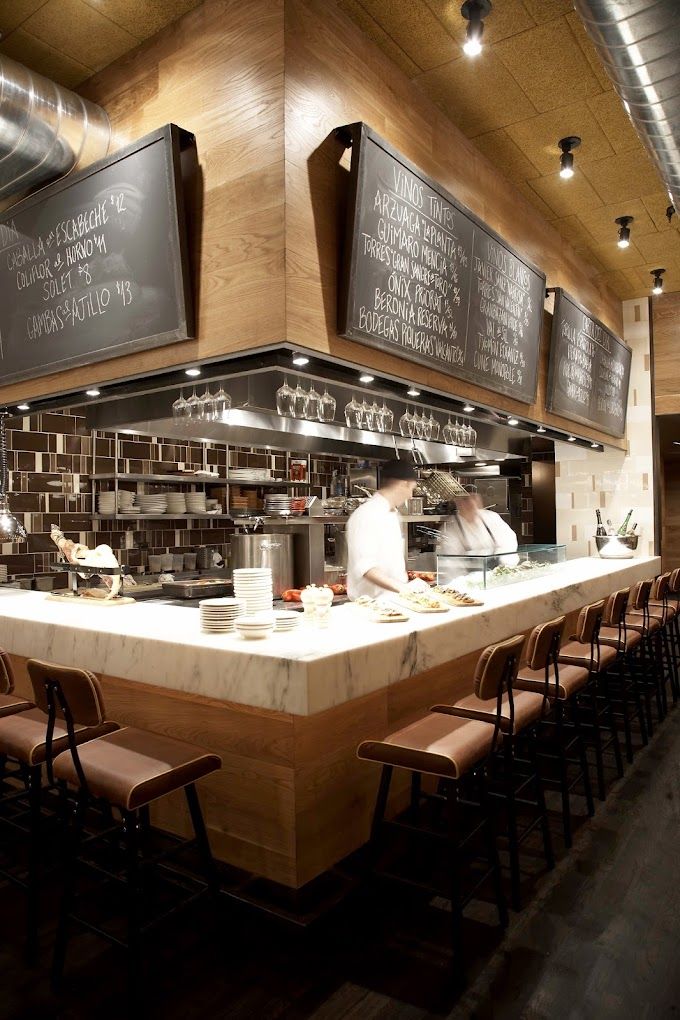The counter at Boqueria SoHo, one of the best bars in Manhattan, NYC.