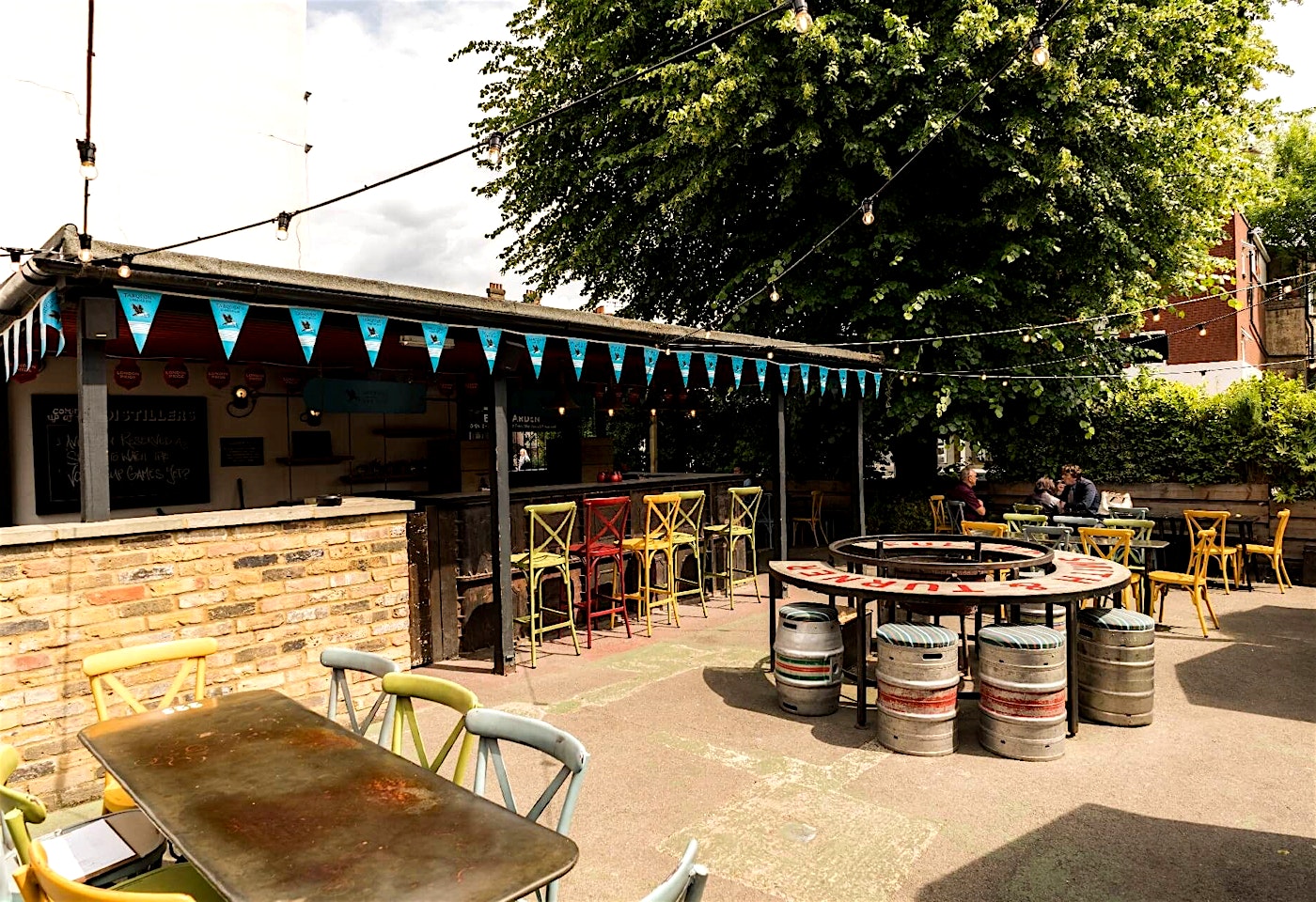 beer garden at the distillers hammersmith london bar
