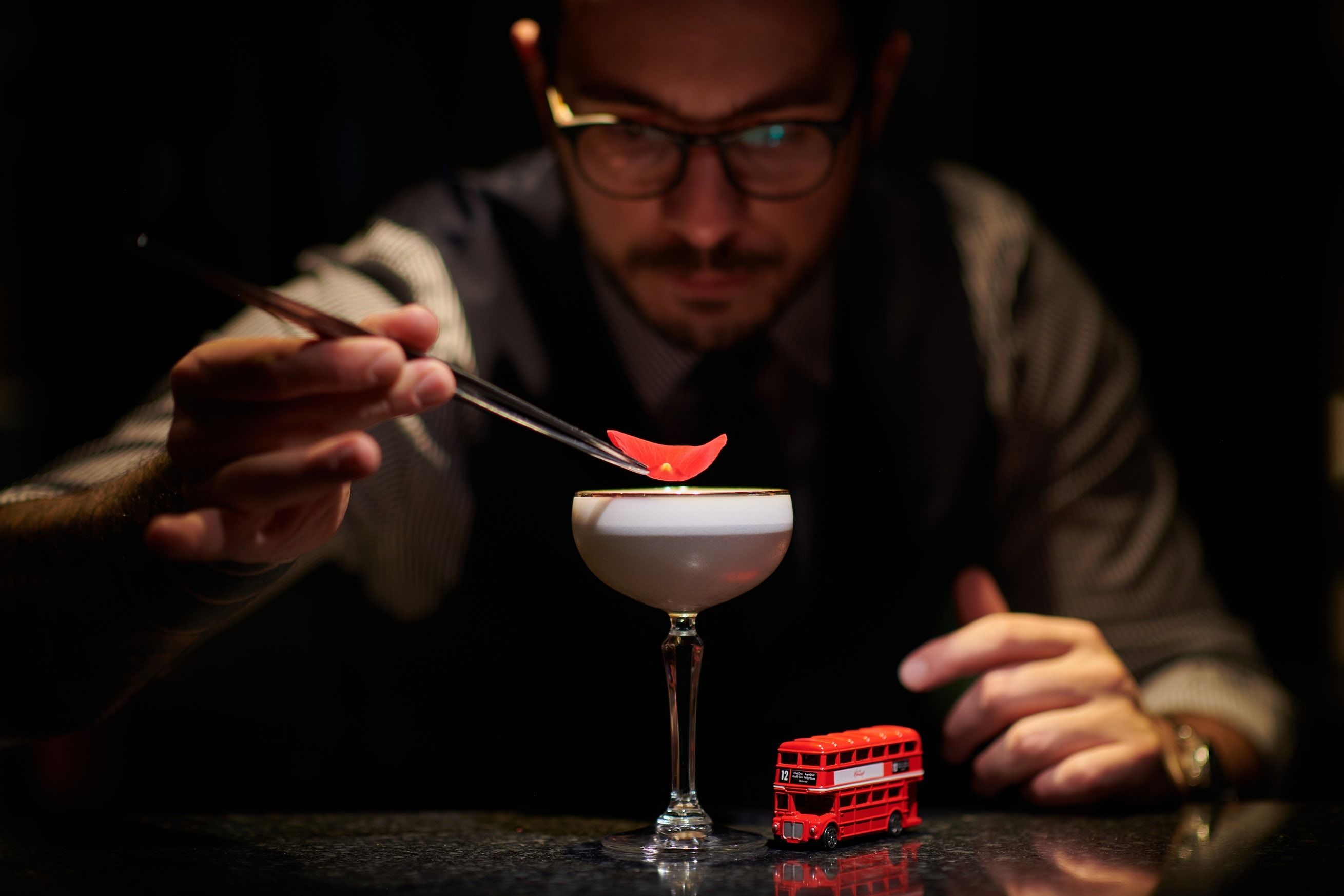 cocktail at downstairs at the dilly green park cocktail bar