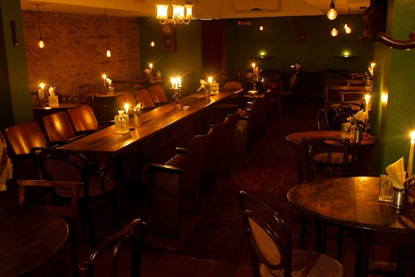 interior of evans and peel speakeasy earls court london bar