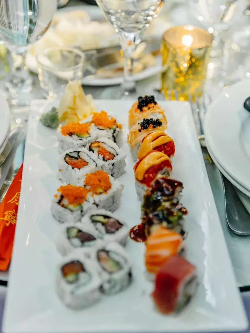 Sushi at Fifty Four NYC, a bar/bat mitzvah venue. 