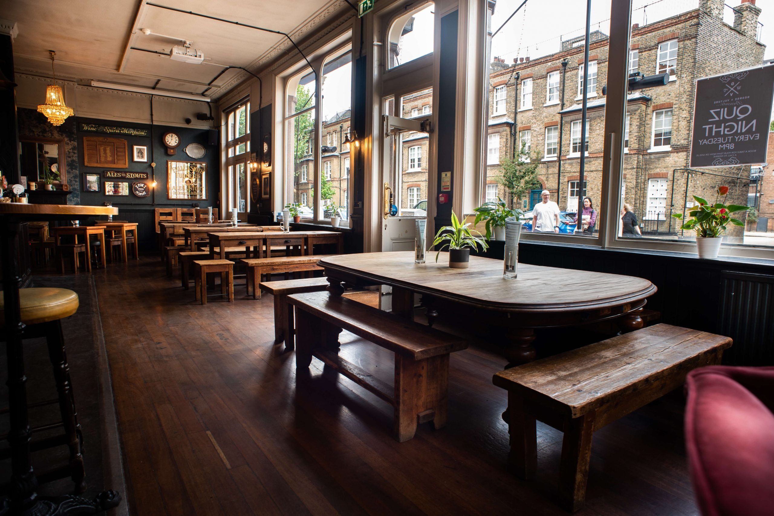 interior of the george and vulture pub in hoxton london