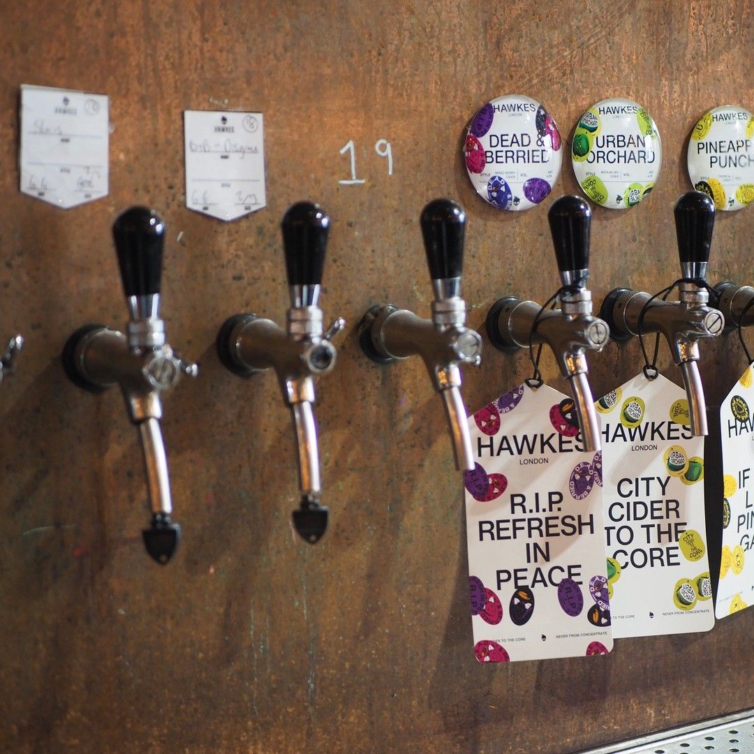 detail of the taps at hawkes cidery and taproom in bermondsey london