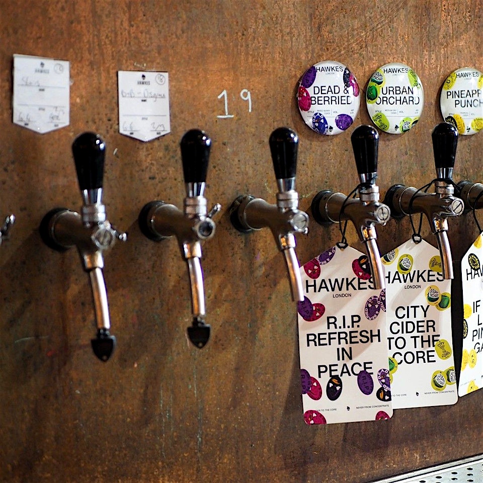 detail of the taps at hawkes cidery and taproom in bermondsey london