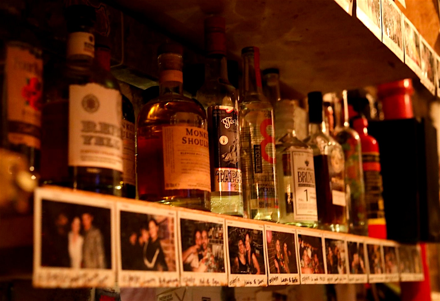 bottles behind the bar at home bar in old street in london