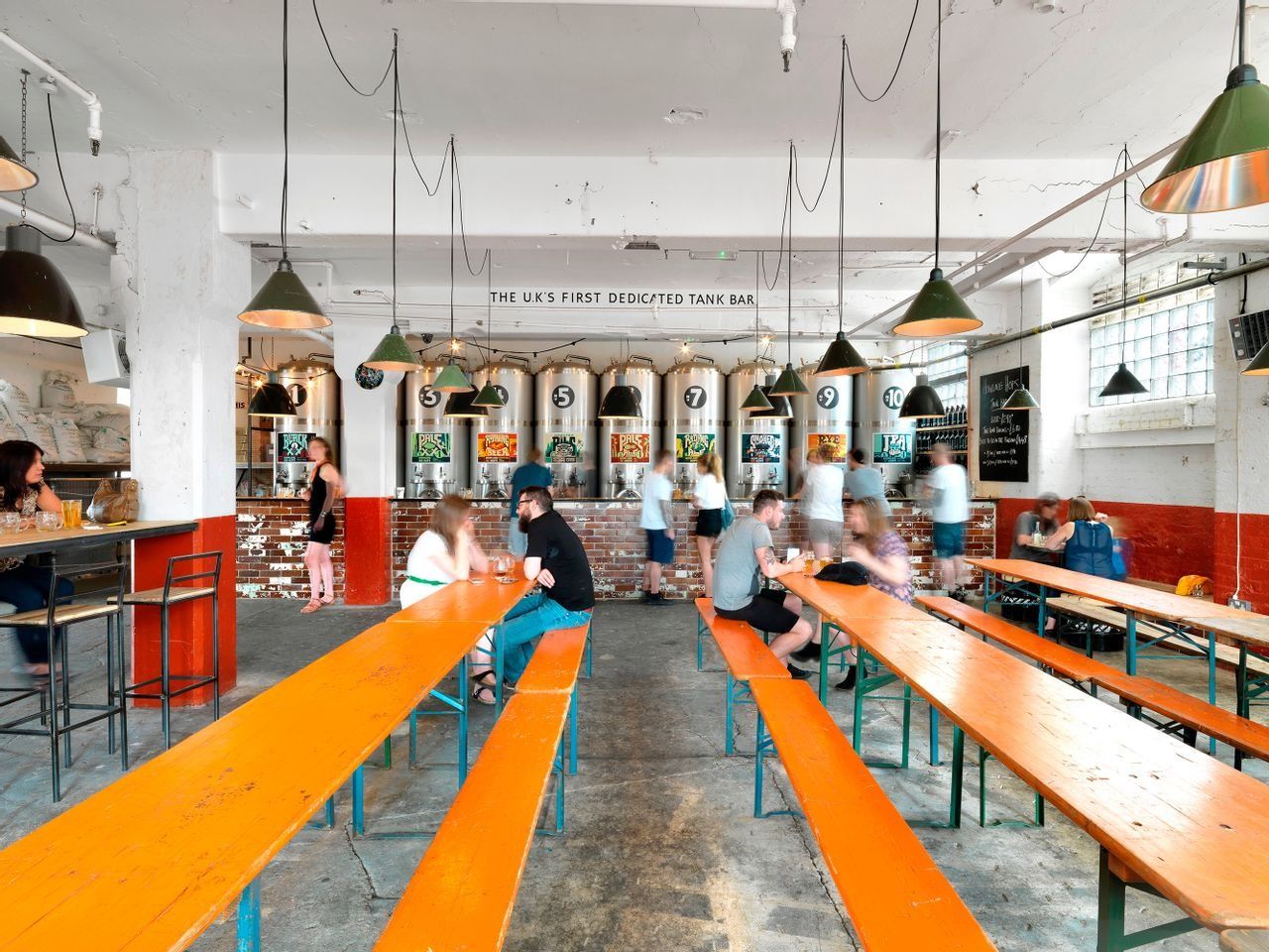 interior of howling hops brewery in hackney wick london