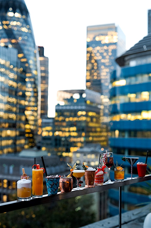 view from jin bo law city of london rooftop bar