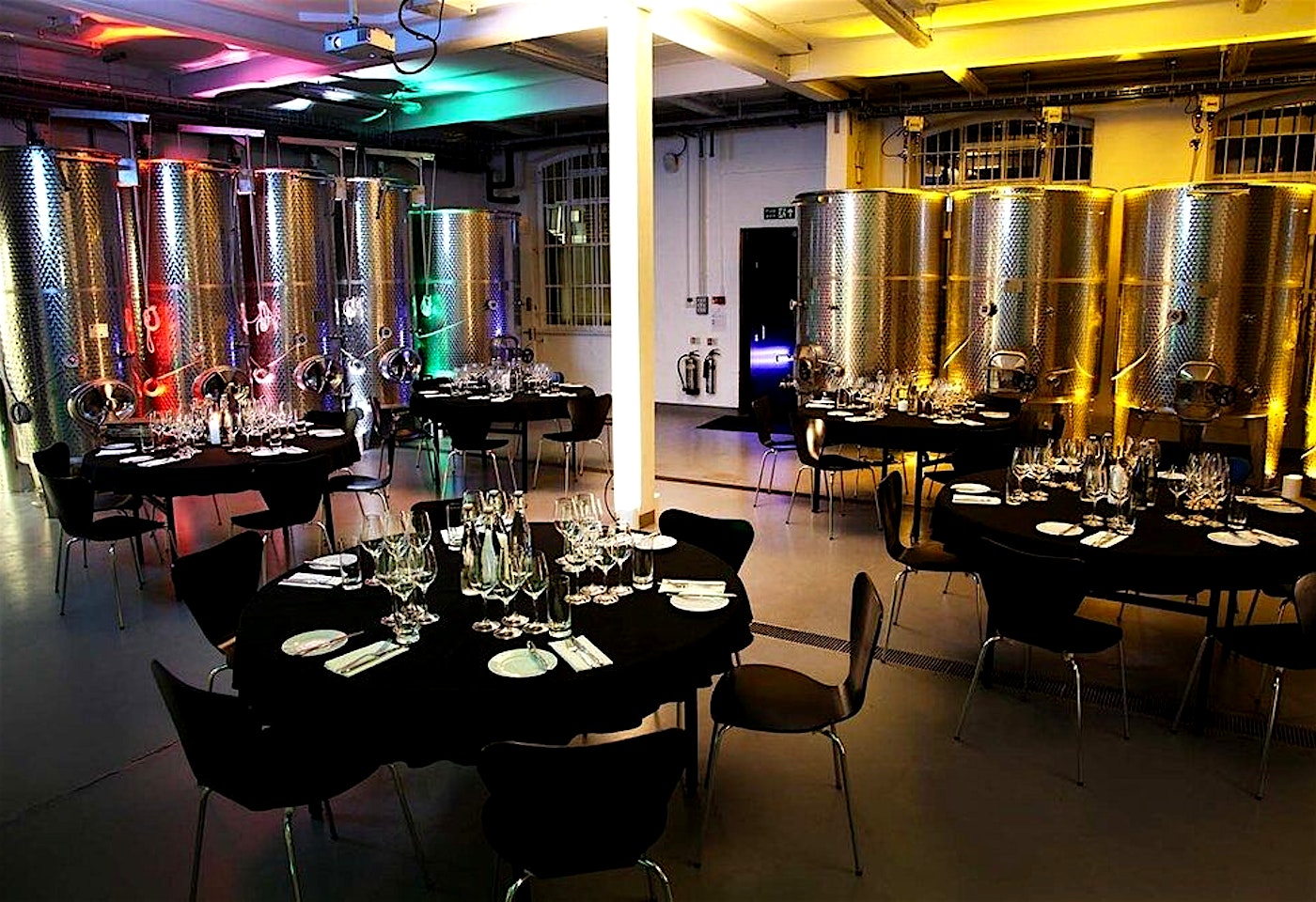 interior of london cru winery earls court london event space