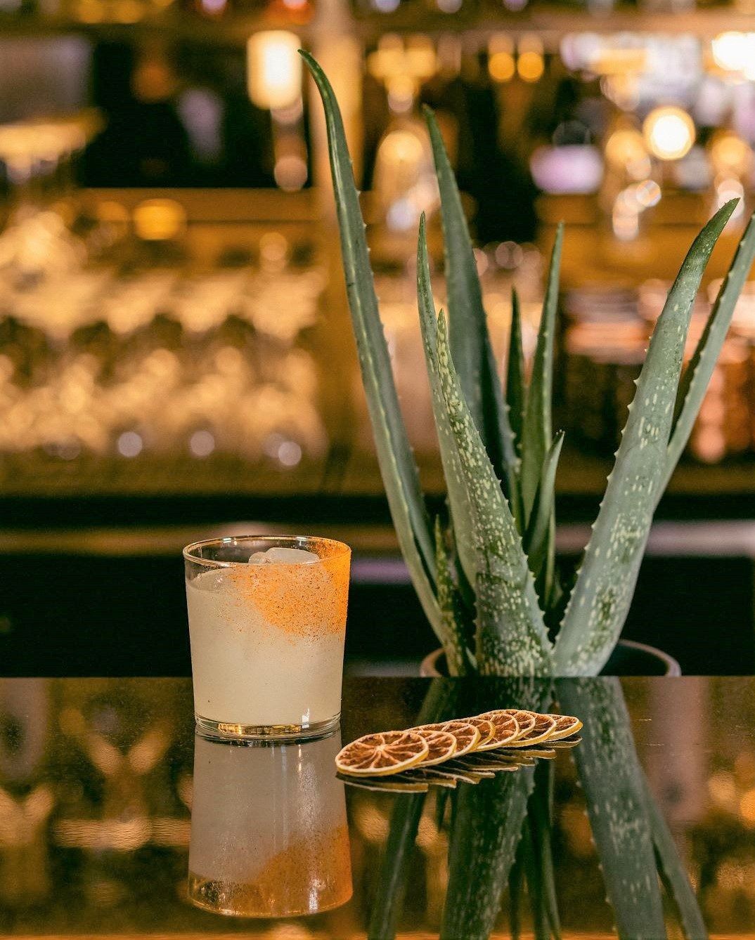 cocktail at los mochis liverpool street rooftop bar london