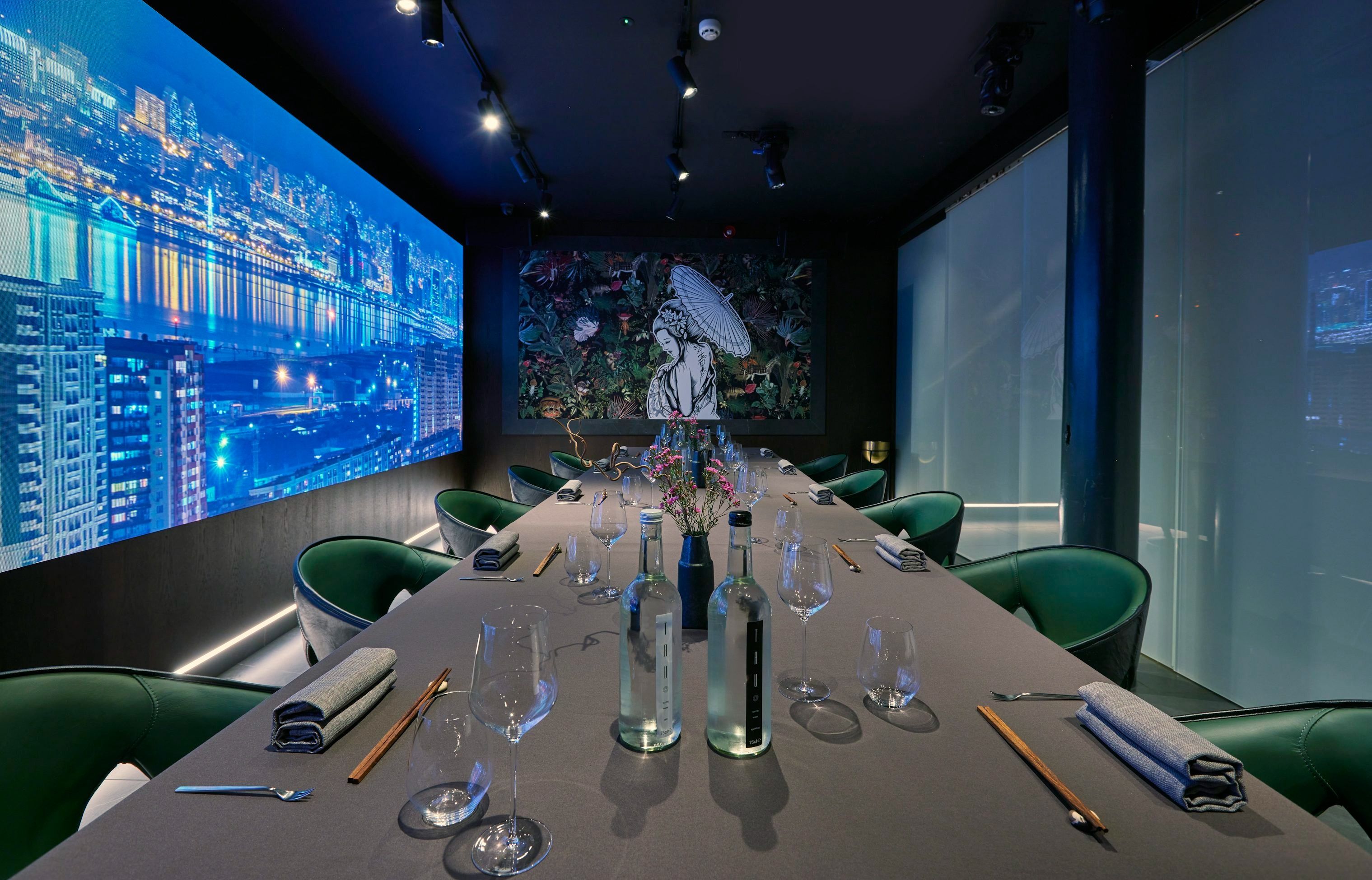 interior at manchester private dining room at musu