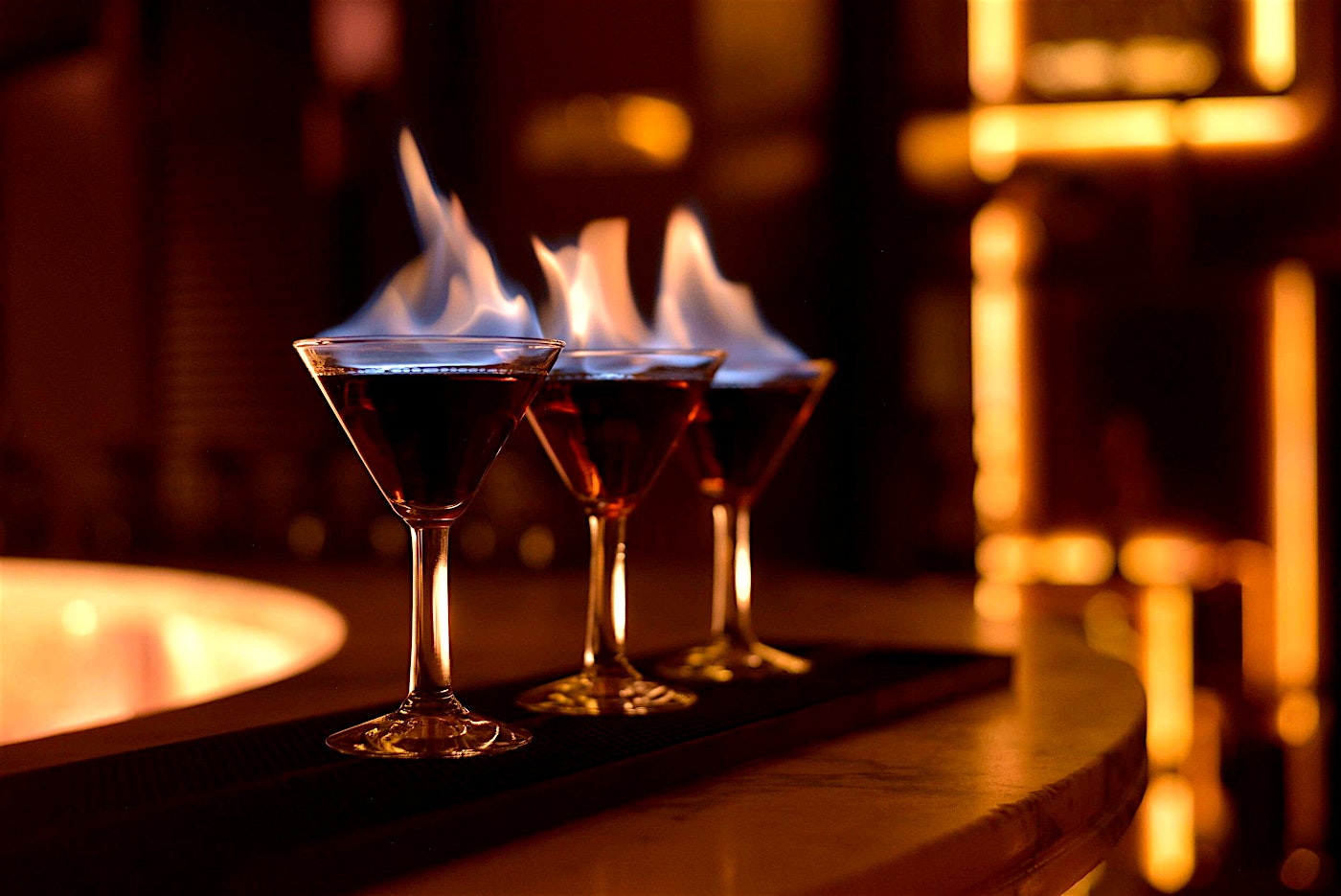 flaming ferrari cocktail at nam long le shaker south kensington cocktail bar