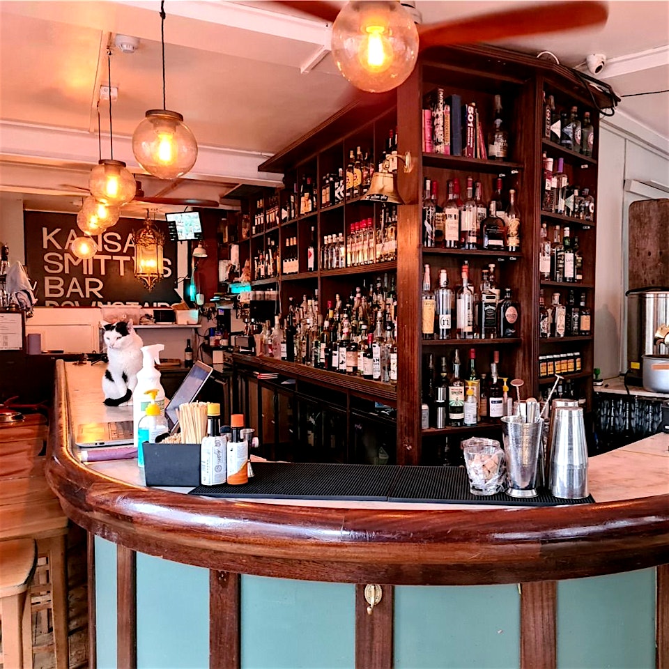bar inside off broadway in hackney london