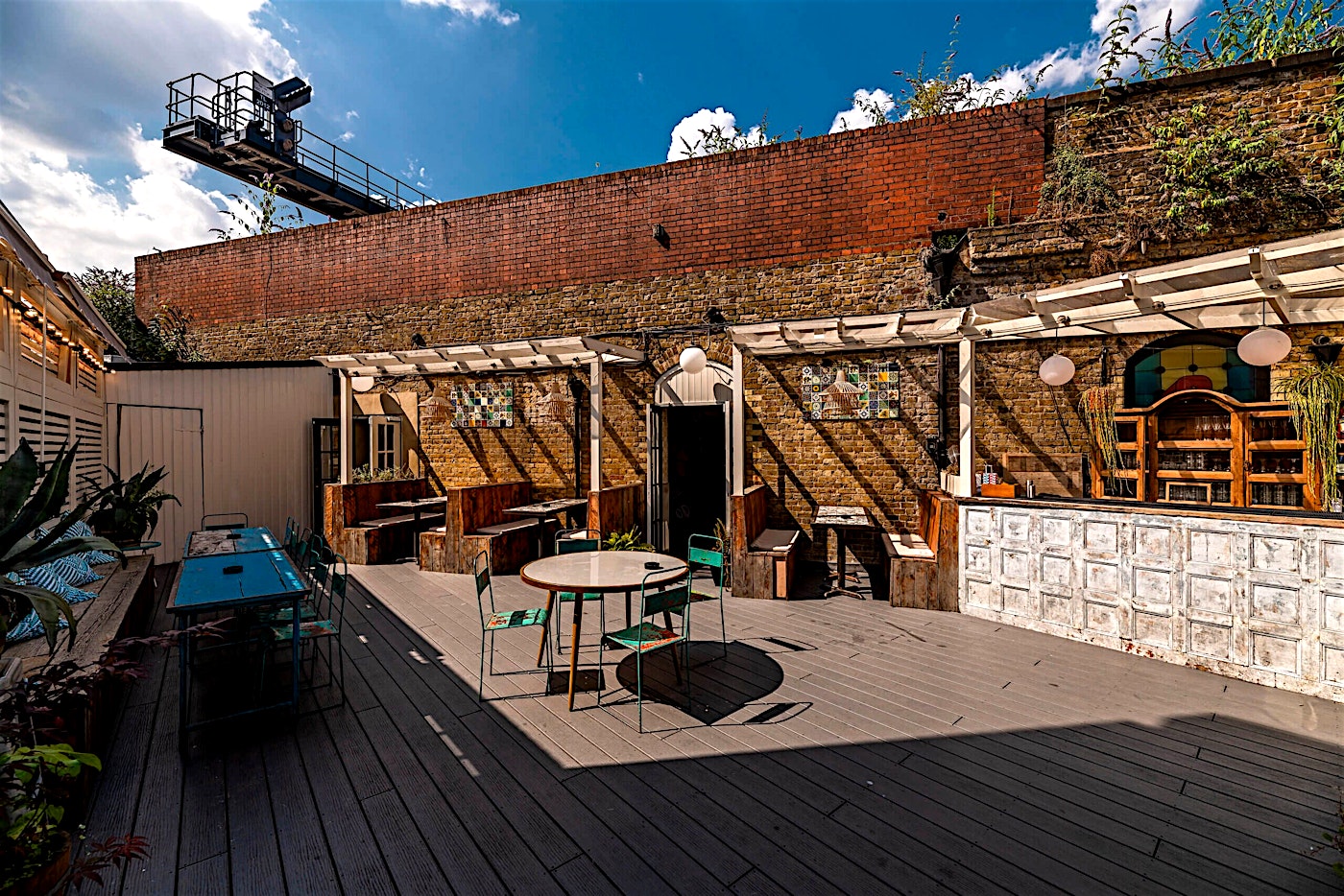the outdoor terrace of London Bridge bar and music venue Omeara