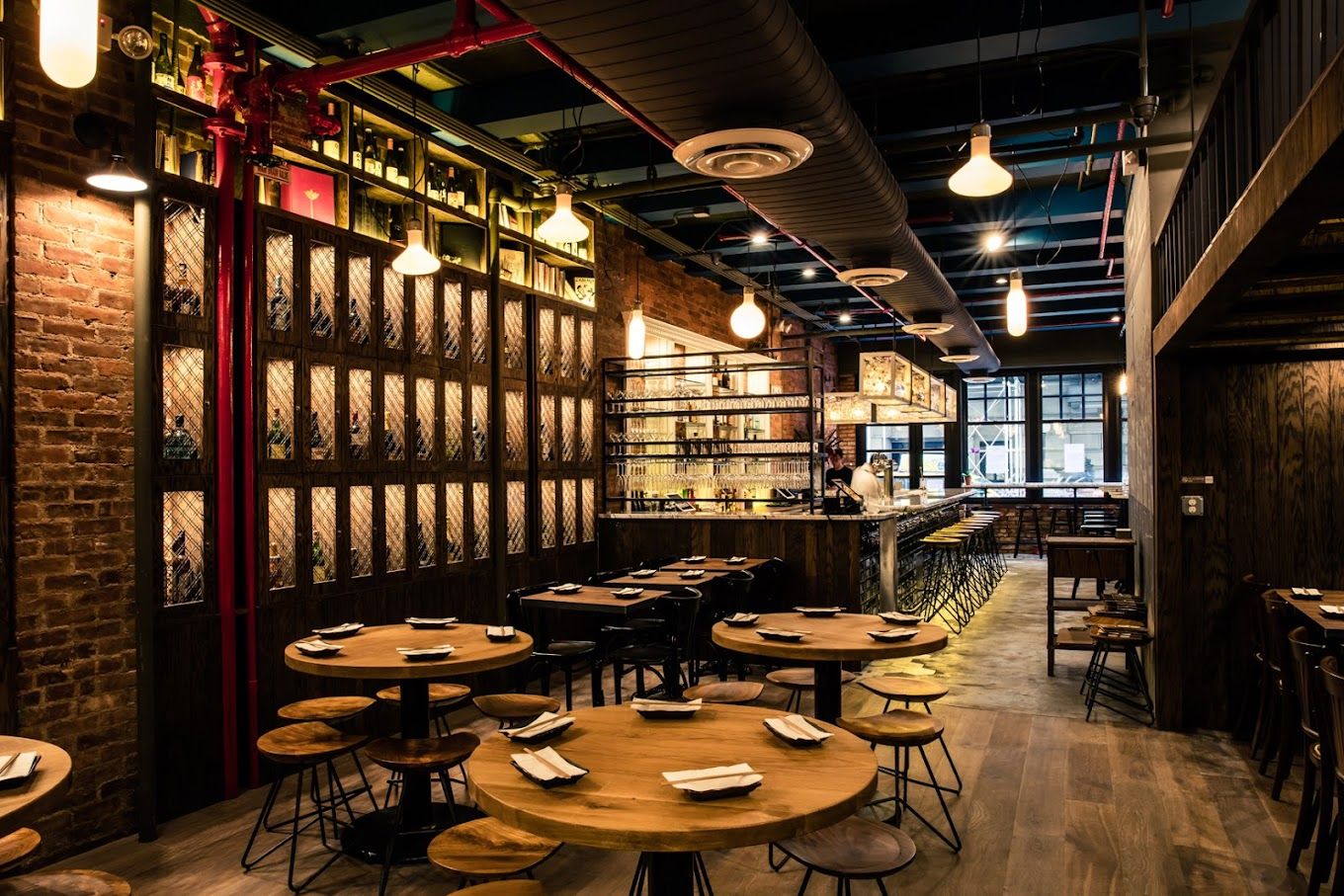 The interior of Osamil, one of the best bars in Manhattan, NYC.