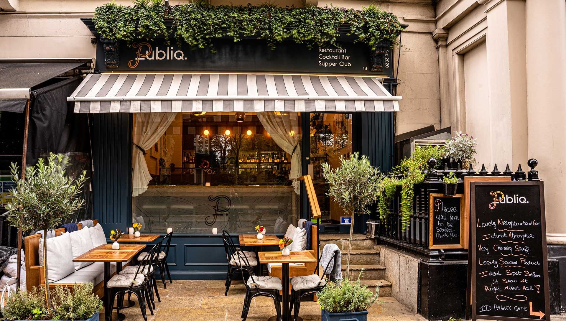exterior of publiq south kensington cocktail bar