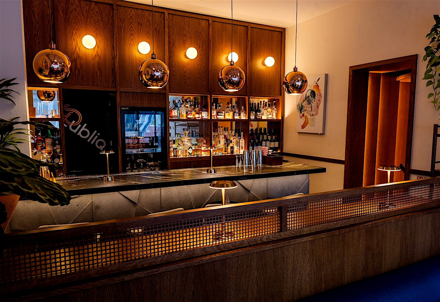 interior of publiq south kensington cocktail bar