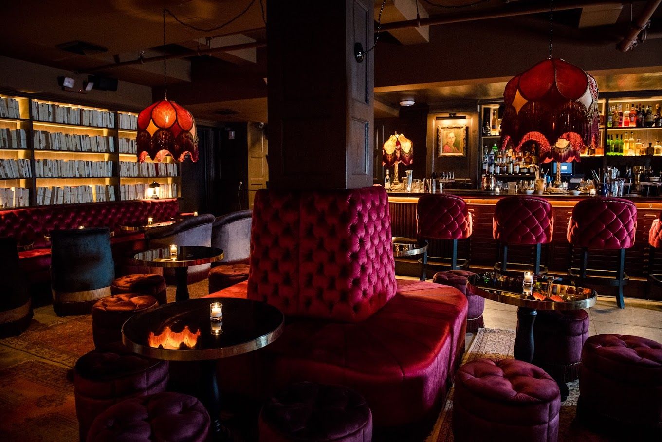 The interior of The Ragtrader & Bo Peep Cocktail and Highball Store, one of the best bars in Manhattan, NYC.