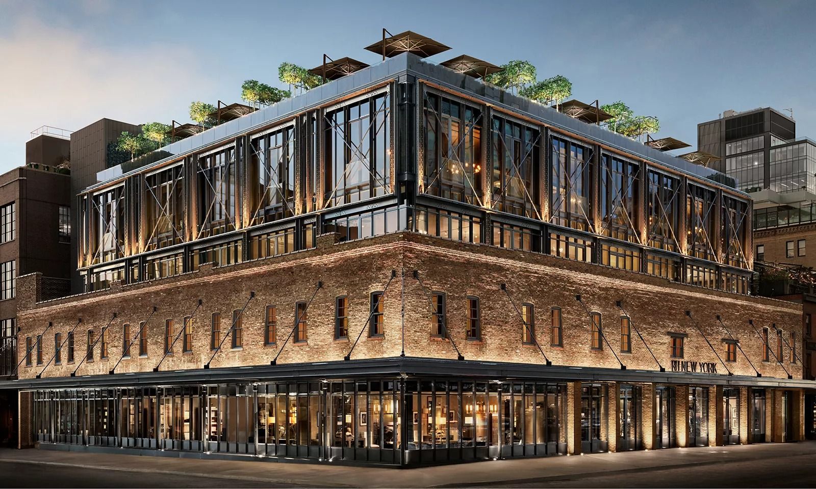 rh rooftop restaurant lower manhattan rooftop dining private events nyc