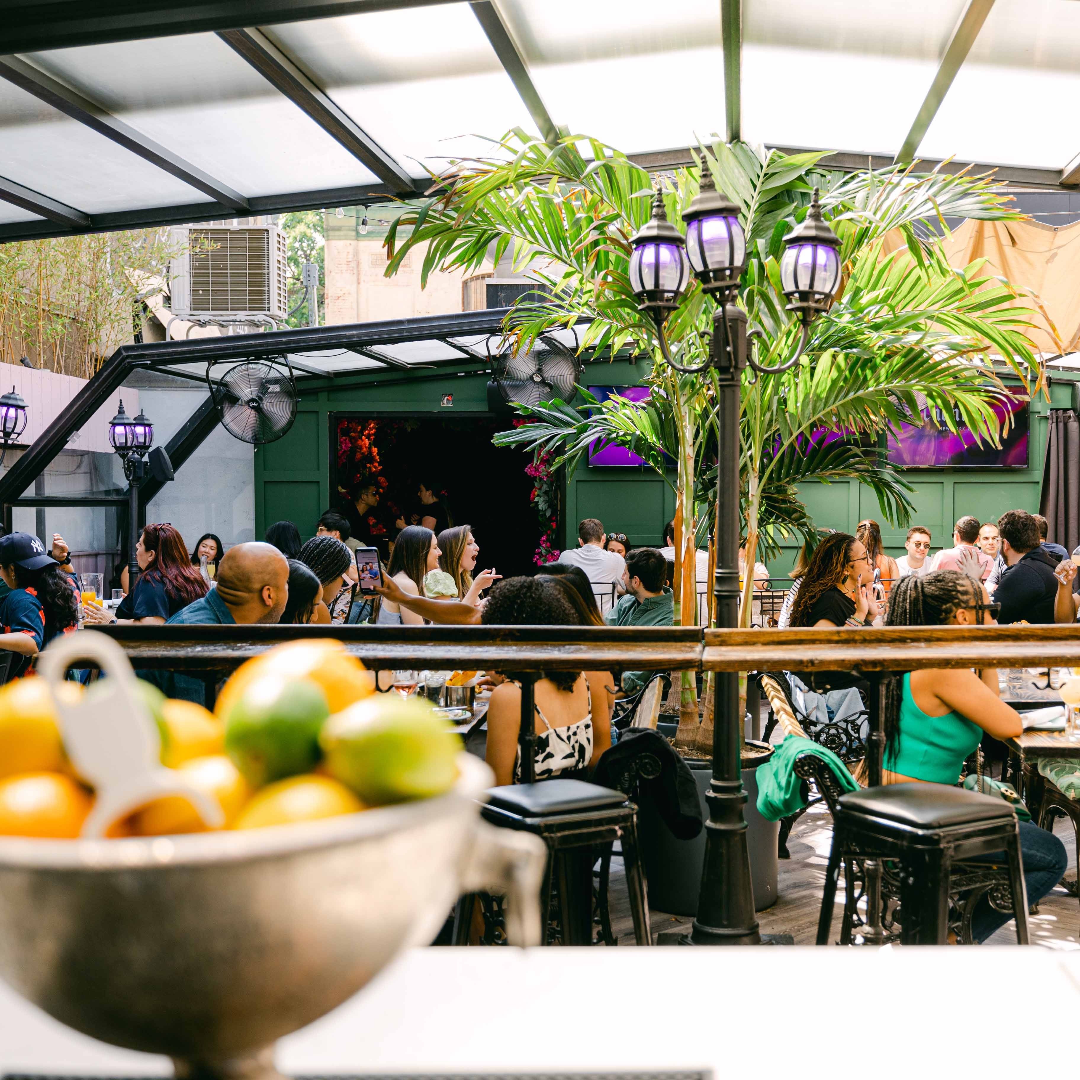 people on the rooftop hotel chantelle new york party venue 