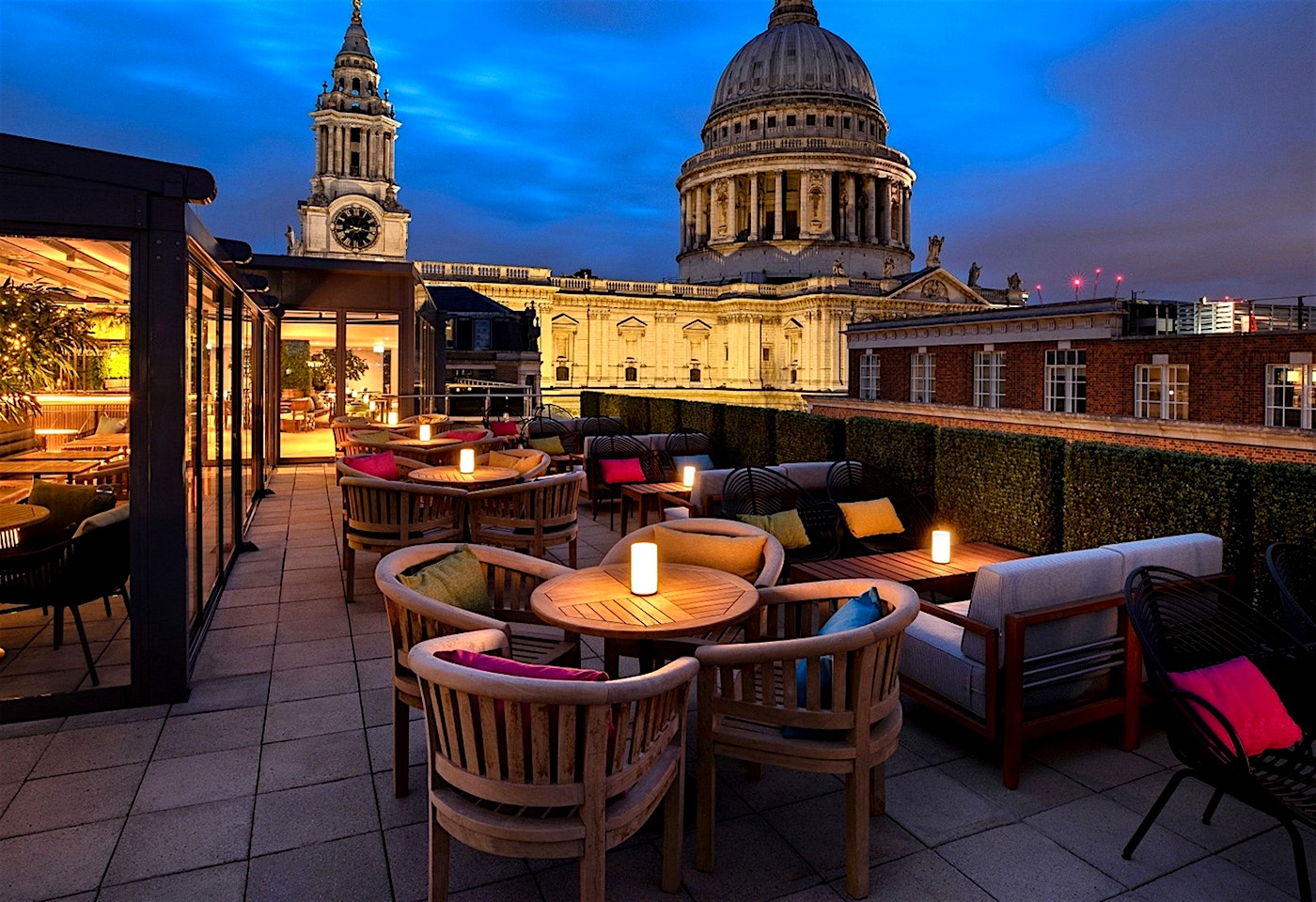 view from sabine city of london rooftop bar