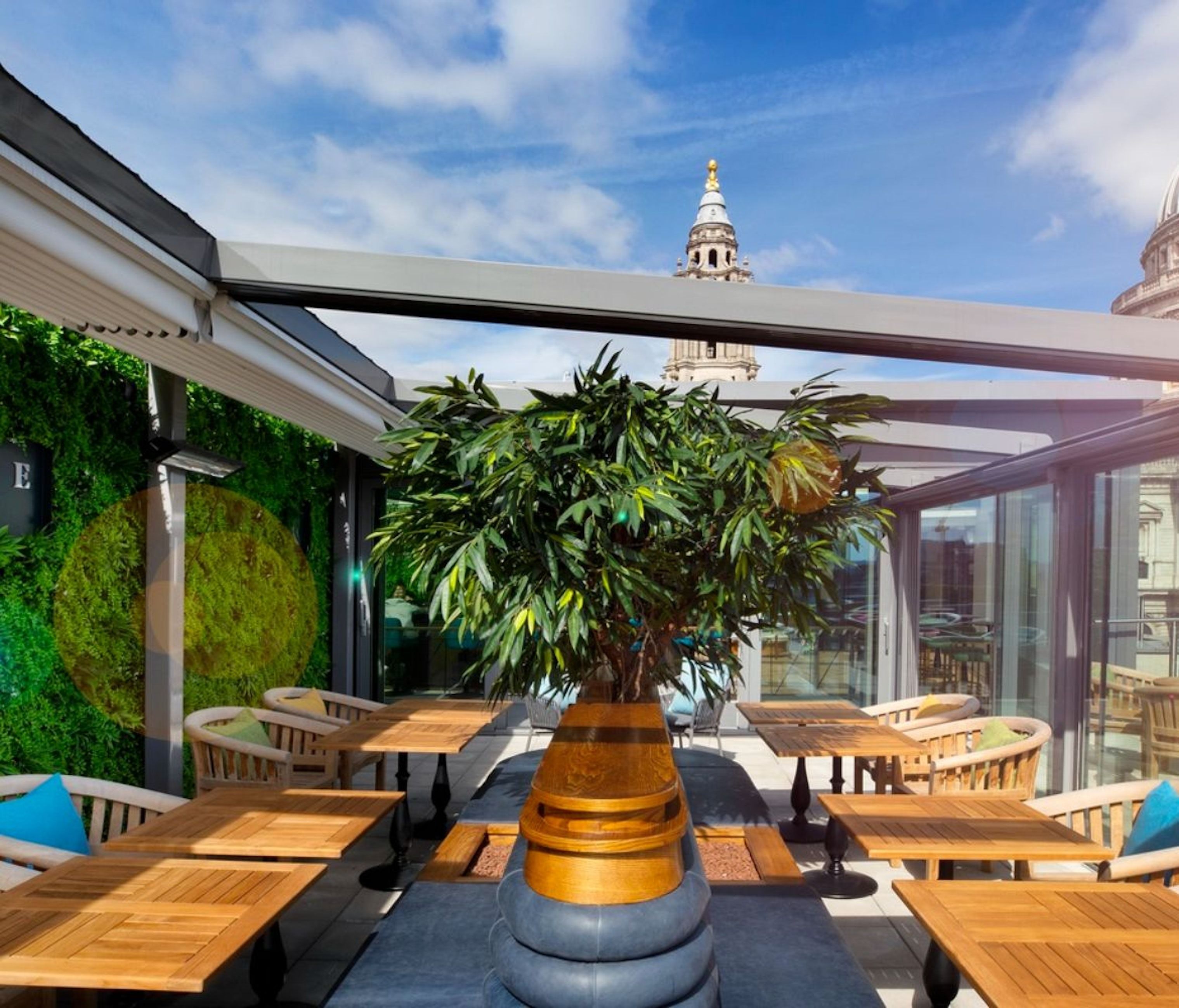 view from sabine city of london rooftop bar