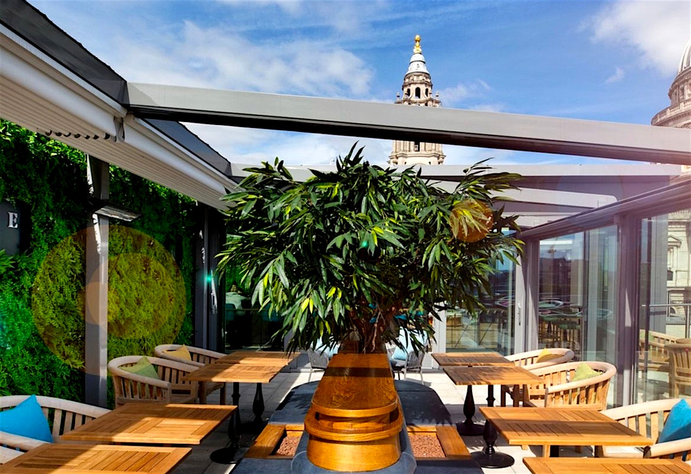 view from sabine city of london rooftop bar