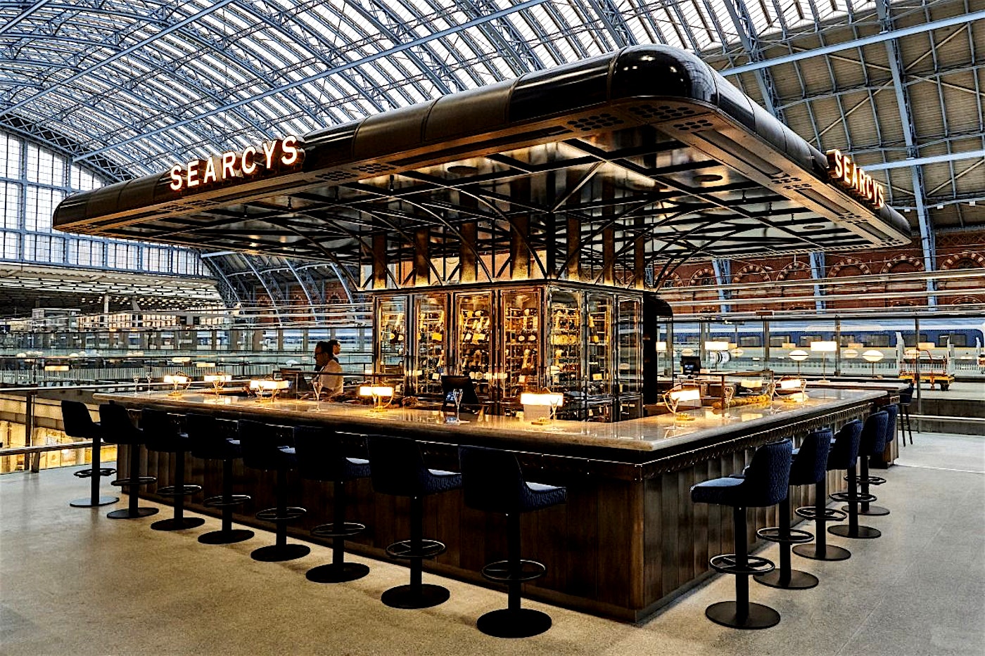 interior of st pancras brasserie and champagne bar by searcys kings cross london private dining