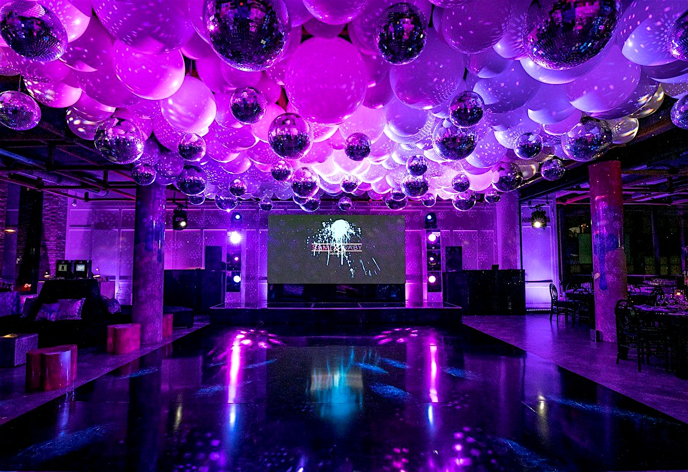 An event space at SECOND, a bar/bat mitzvah venue in NYC.