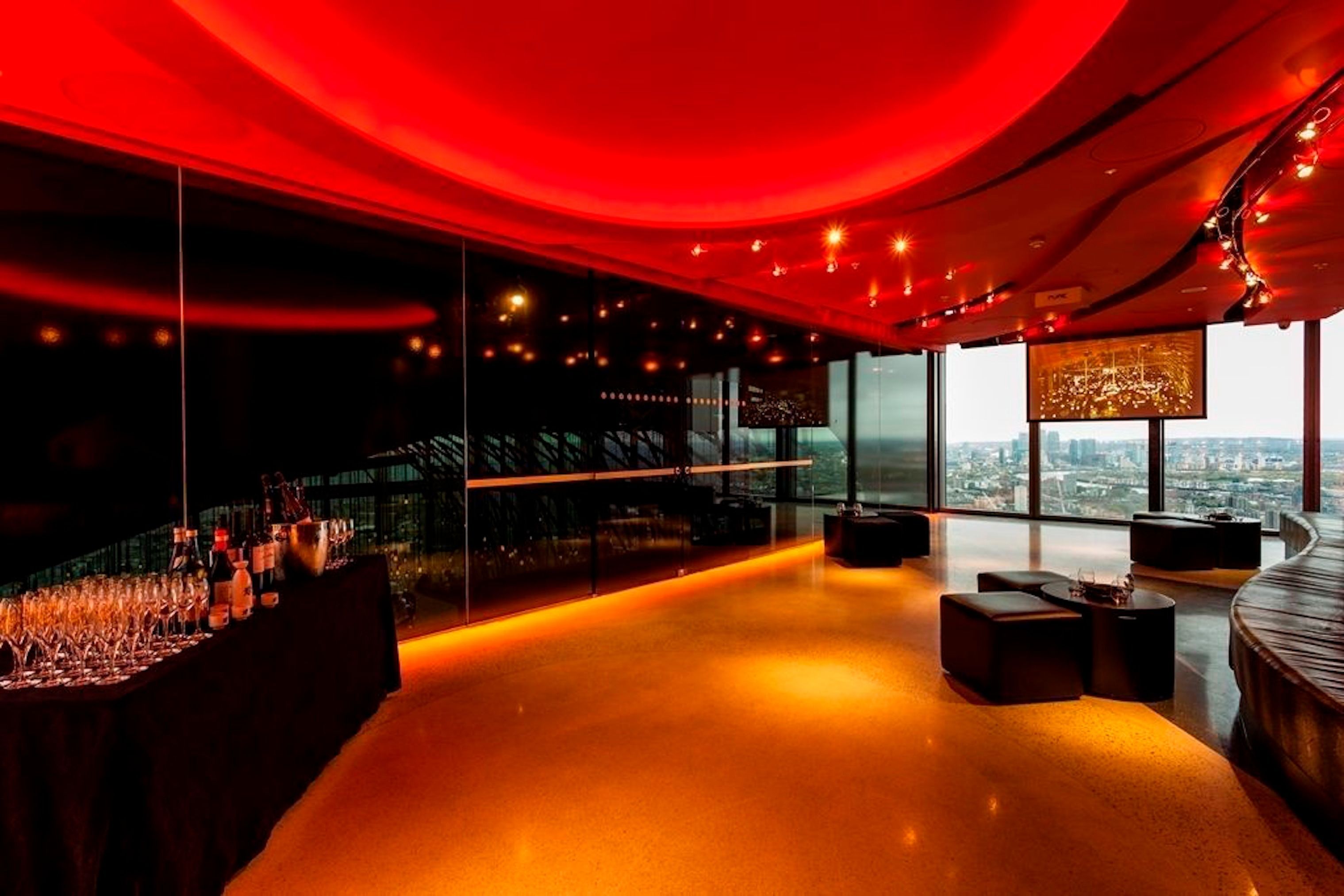 view from interior of sushisamba liverpool street rooftop bar london