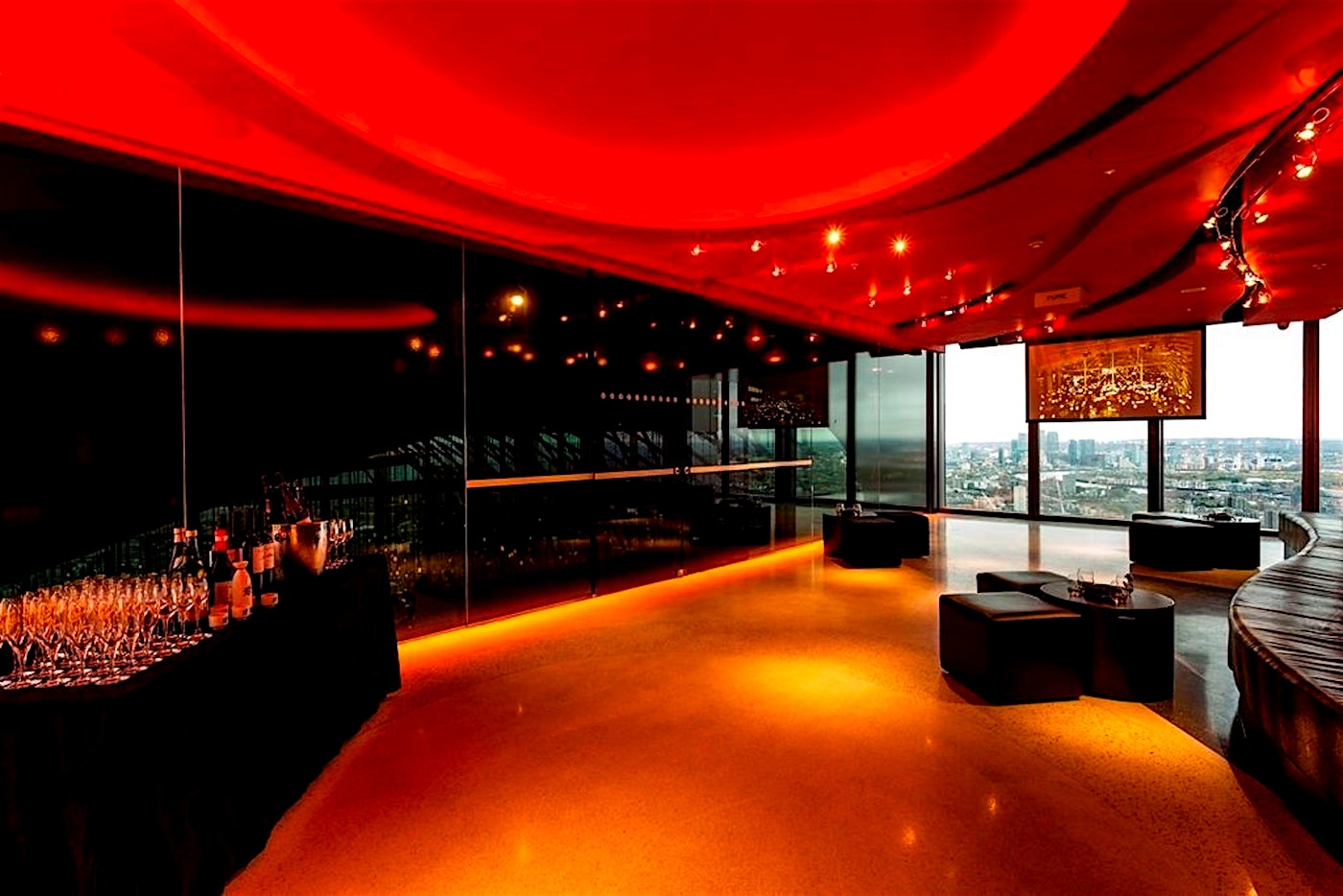 view from interior of sushisamba liverpool street rooftop bar london