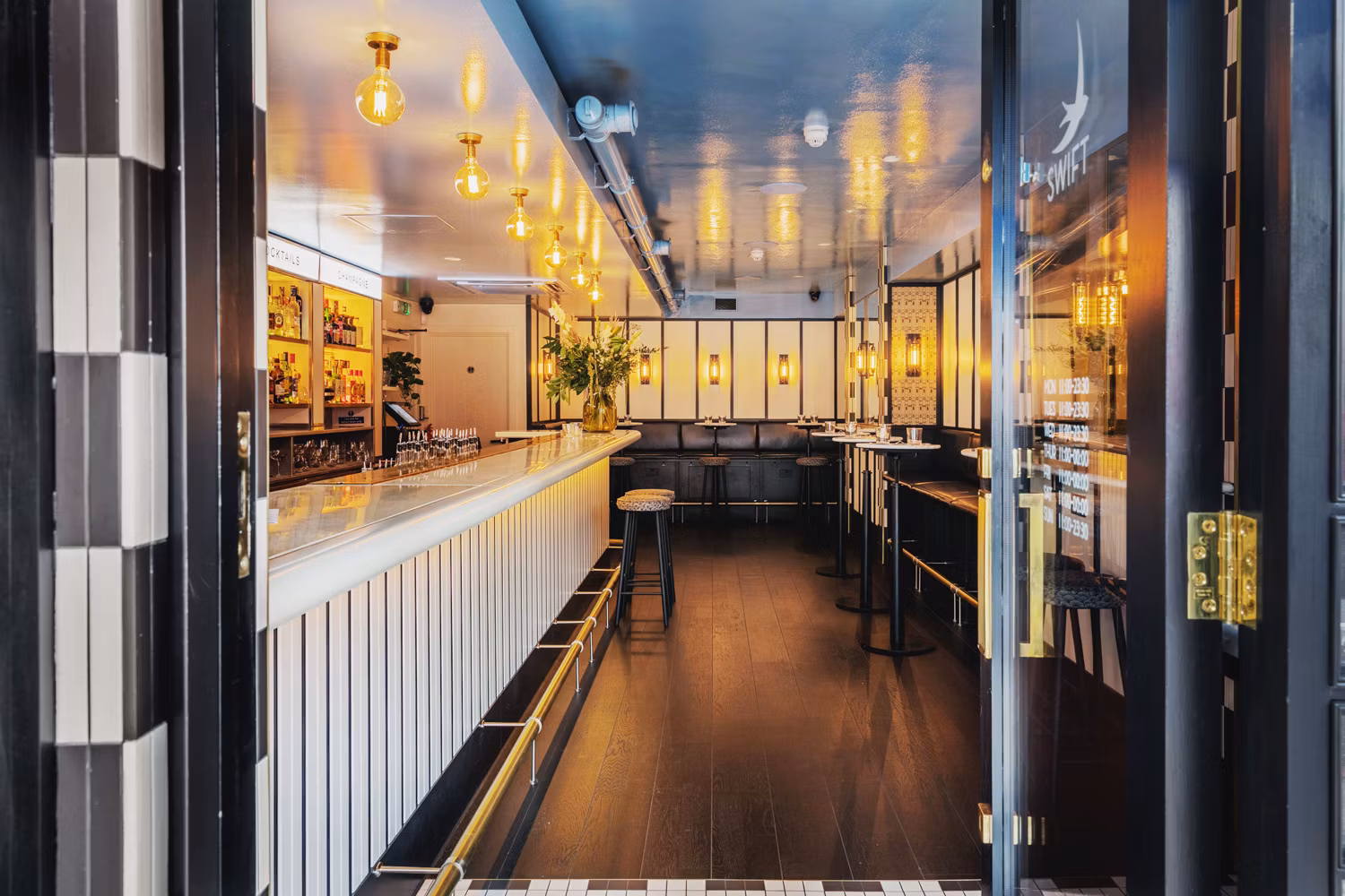 interior of swift bar shoreditch in old street in london