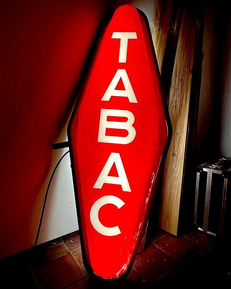 sign detail of tabac cafe clerkenwell bar london