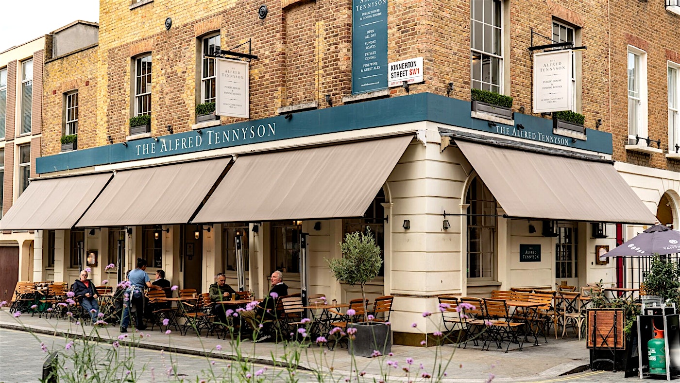 exterior of the alfred tennyson belgravia london bar