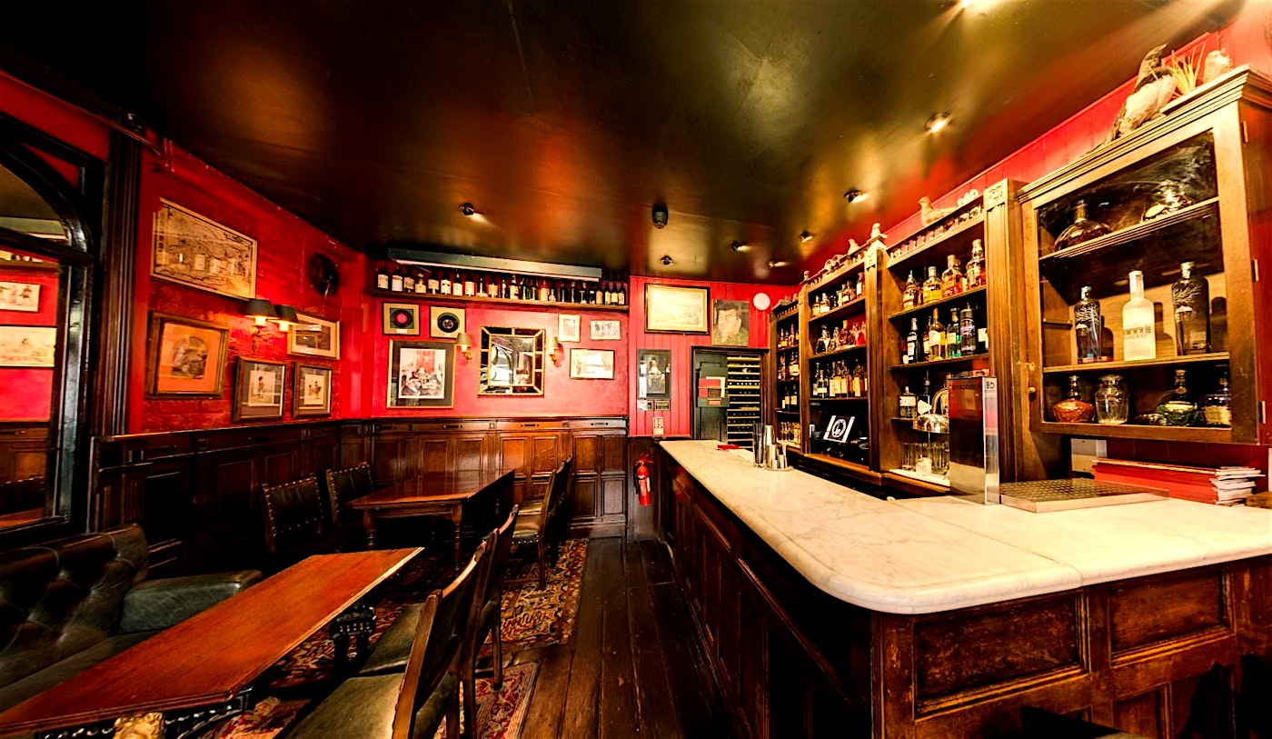 interior of the back bar in belgravia london bar