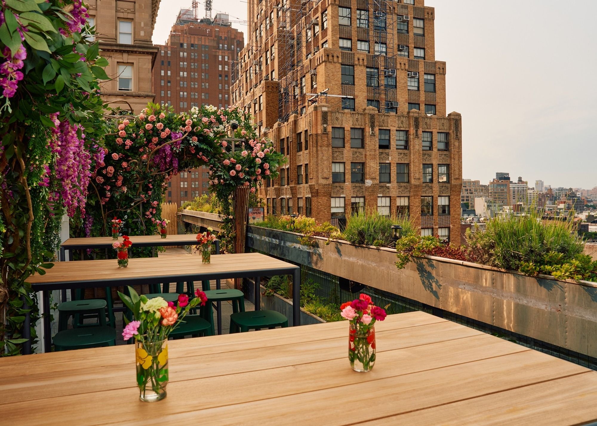 Roses and rosé at this Lower Manhattan rooftop bar: The Flower Shop1