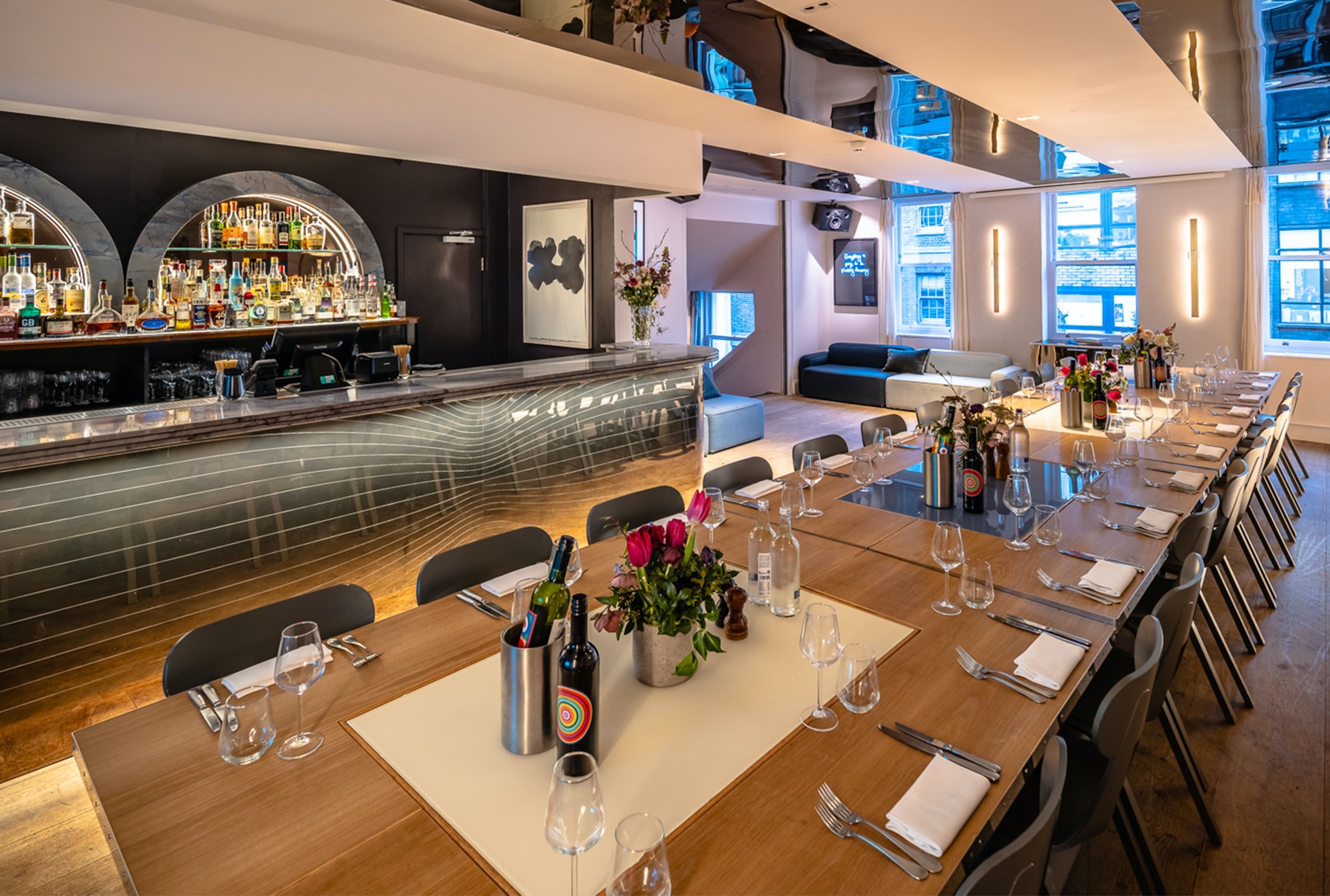 interior of the groucho club private dining soho london