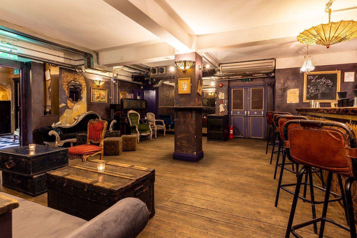 interior of the lucky pig fitzrovia london bar